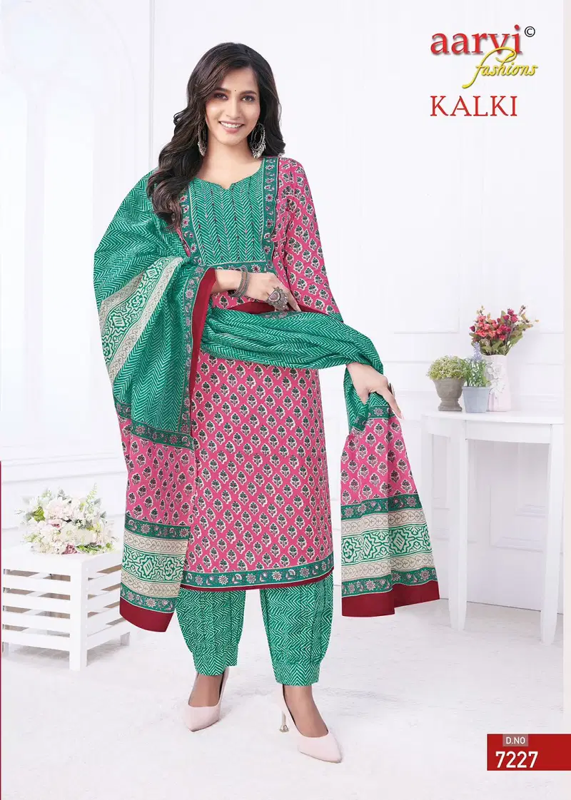 Aarvi Kalki Vol Printed Cotton Kurti Afghani Pant With Dupatta Wholesale Clothing Distributors In India
